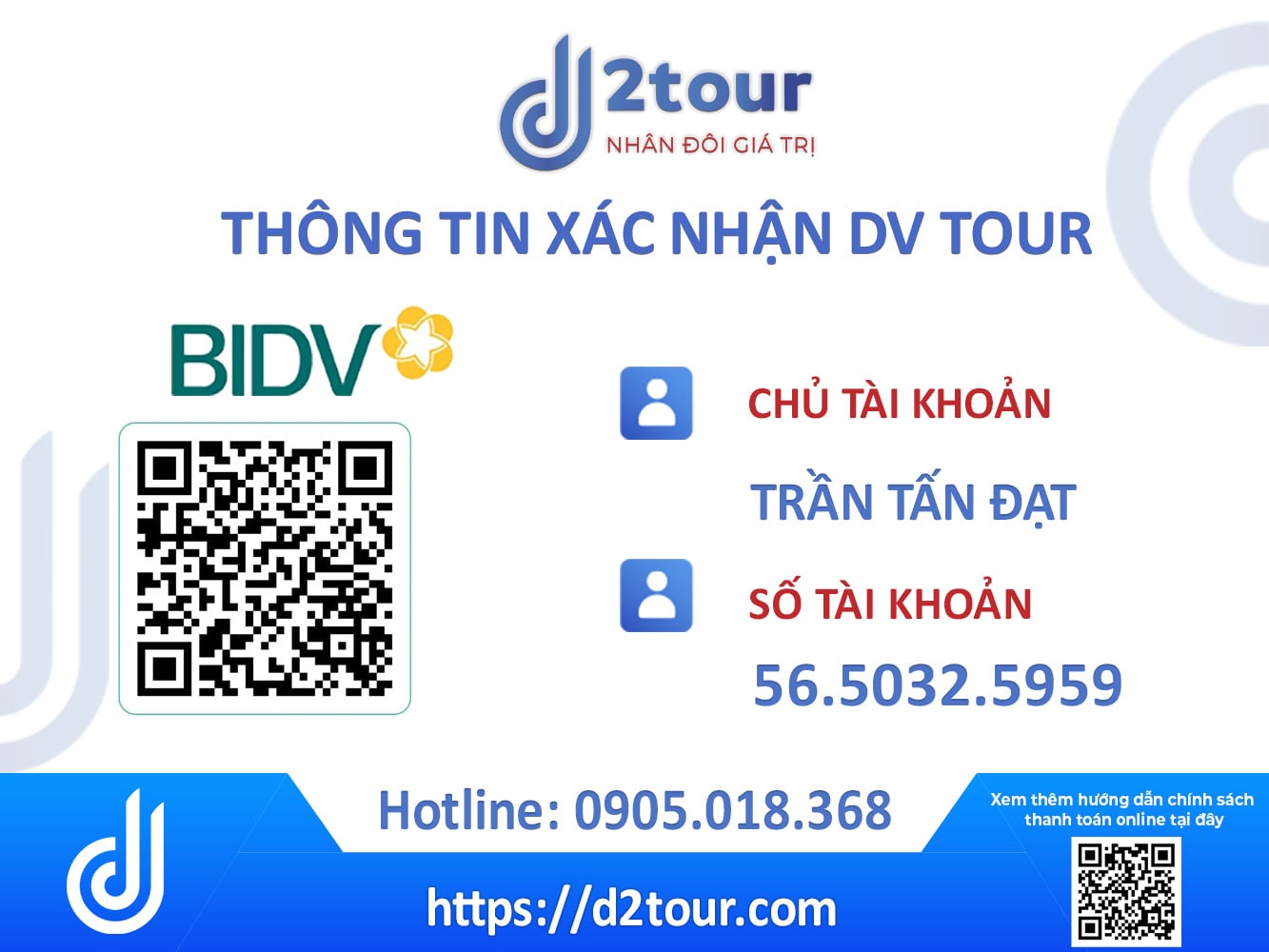 xác nhận dịch vụ d2tour tổ chức